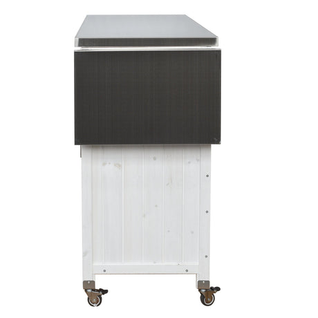 Foldable Outdoor Kitchen Island Patio Cart - White