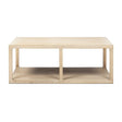 Ellis Reclaimed Pine Open Frame Coffee Table with Lower Shelf, Light Natural Cerused - OROA Online Furniture