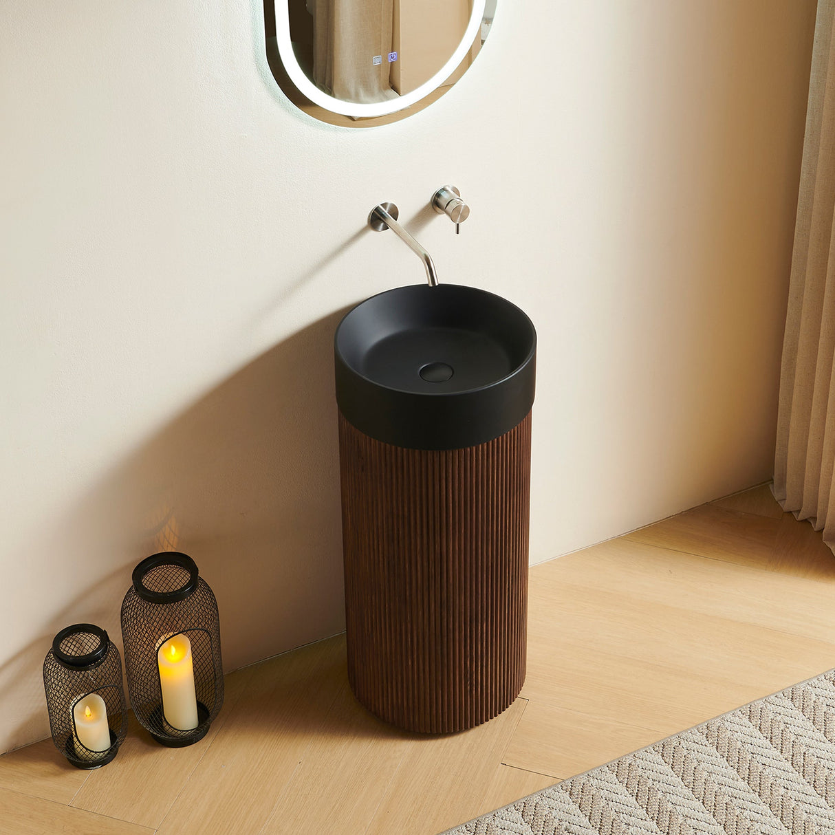 Cylindrical Bathroom Vanity Cabinet - OROA