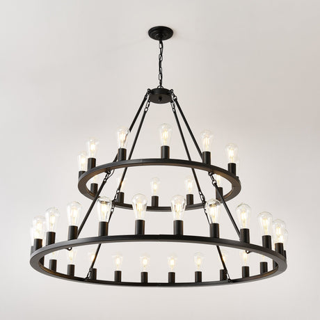 Black Wagon Wheel Chandelier | OROA