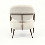 Cream Textured Accent Chair with Bronze Metal Frame | Catchy