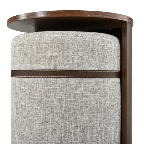 Walnut Side Table with Hidden Stool | Catchy