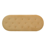 Melindaa - Oval Tufted Bullion Fringe Storage Bench