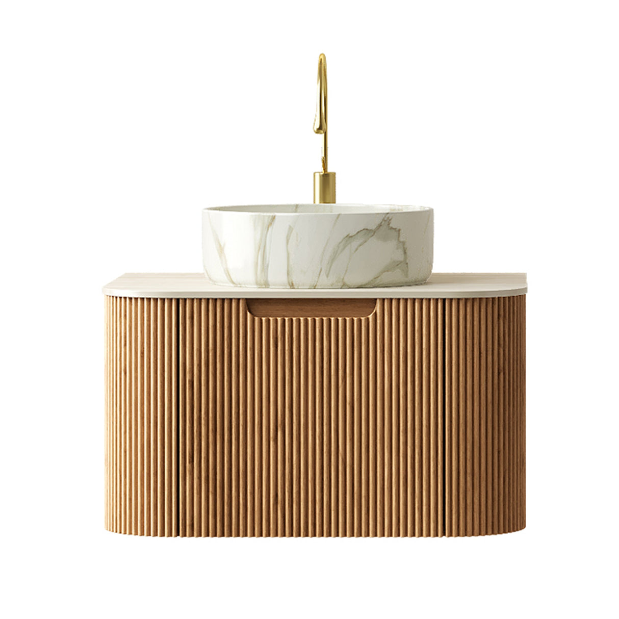 Modern Bathroom Vanity With Ceramic Sink and Floating Cabinet - OROA