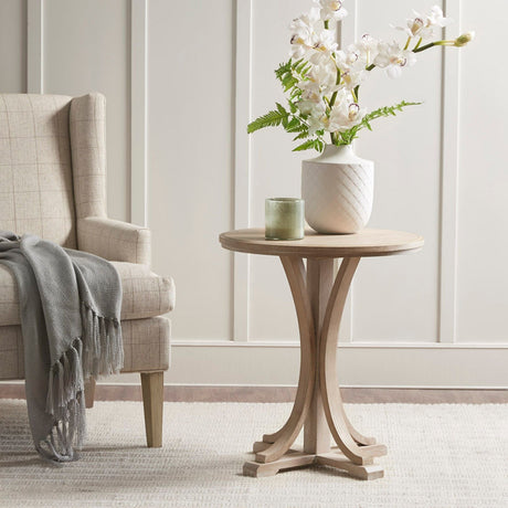 Solid Wood & Ash Veneer Accent Table - OROA