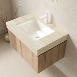 Contemporary Bathroom Vanity & Sink Travertine - OROA