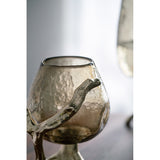 Glass Candle Holder on Gold Metal Legs - OROA