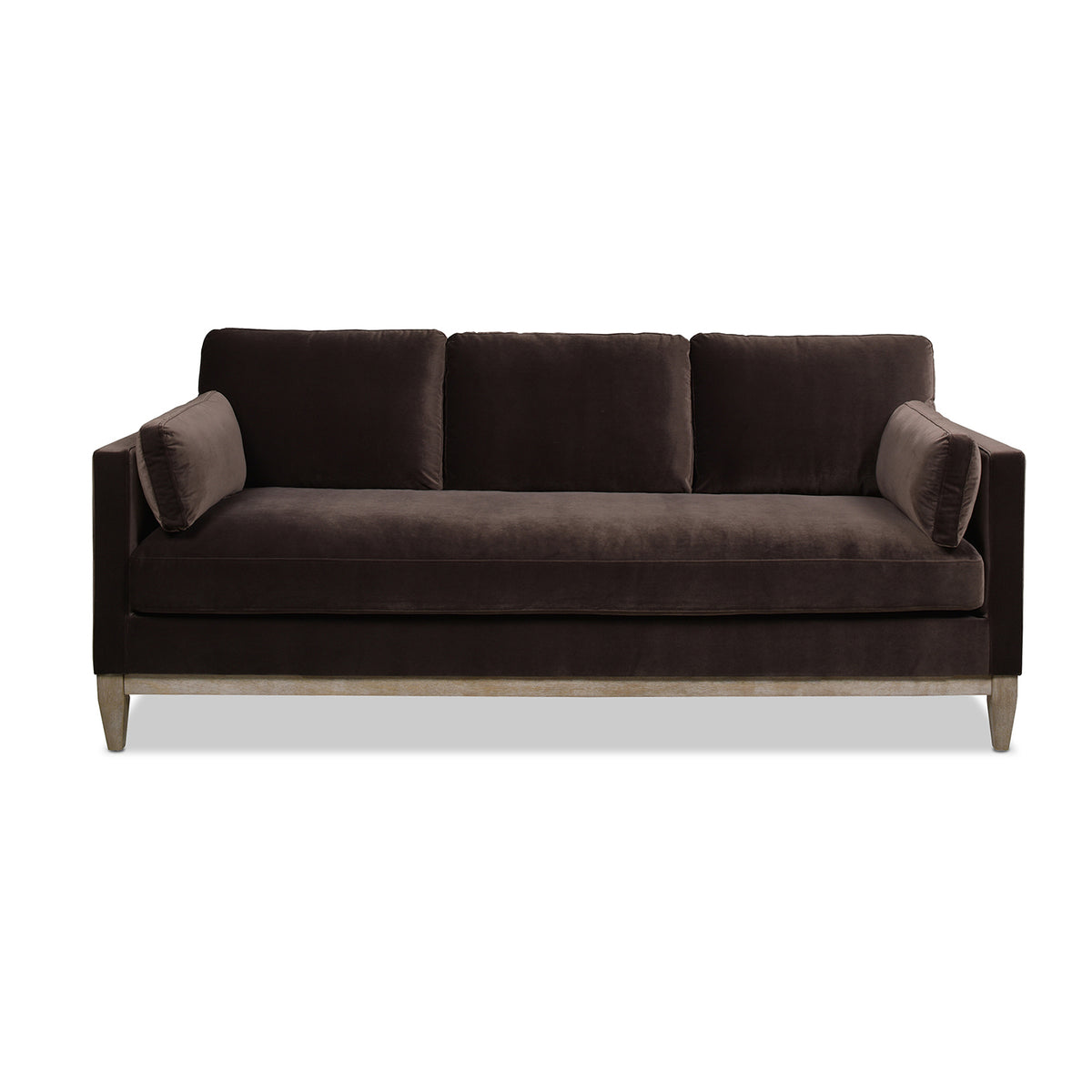 Knox Modern Farmhouse Sofa, Deep Brown Performance Velvet - OROA Online Furniture