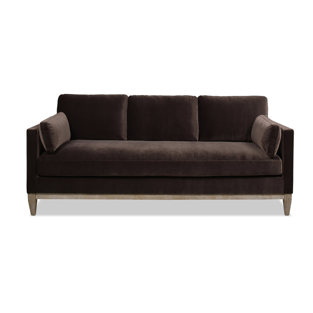 Knox Modern Farmhouse Sofa, Deep Brown Performance Velvet - OROA Online Furniture