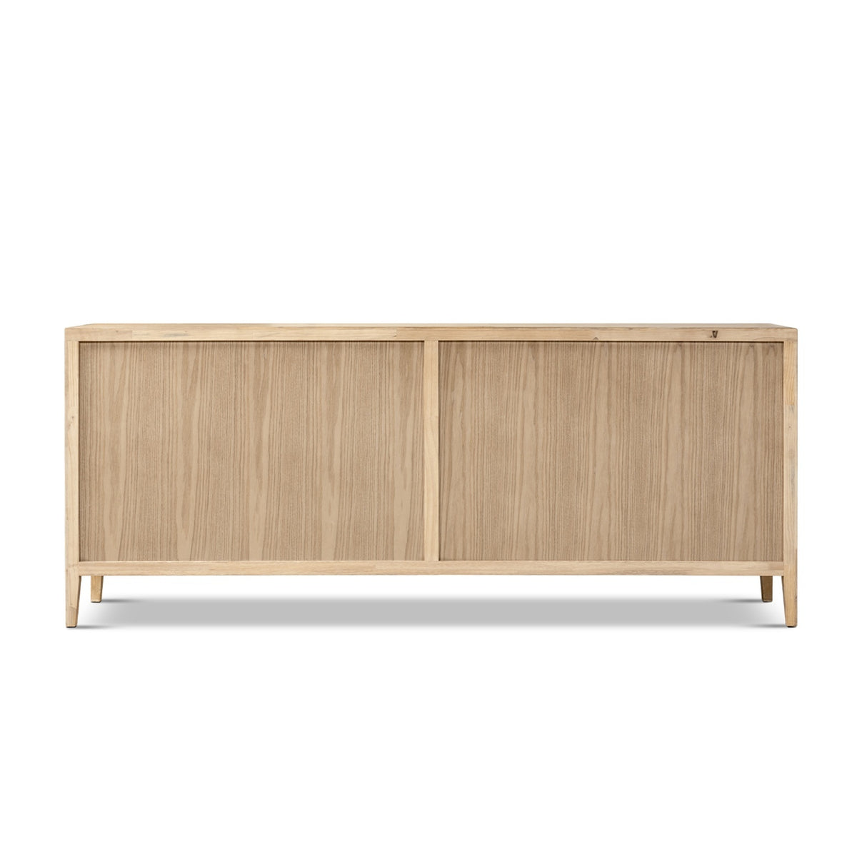 Marlowe Glass Door Sideboard with Brass Handles, Brushed White Reclaimed Pine - OROA Online Furniture