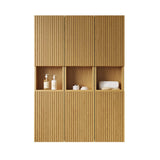 59" Golden Oak Modular Bathroom Storage Cabinet | OROA