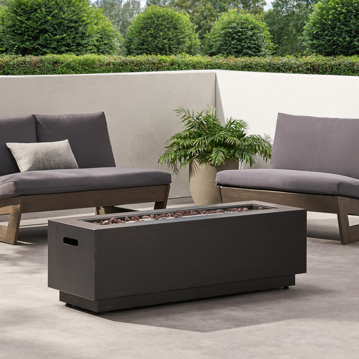 Modern Dark Grey - Outdoor Iron Propane Fire Pit