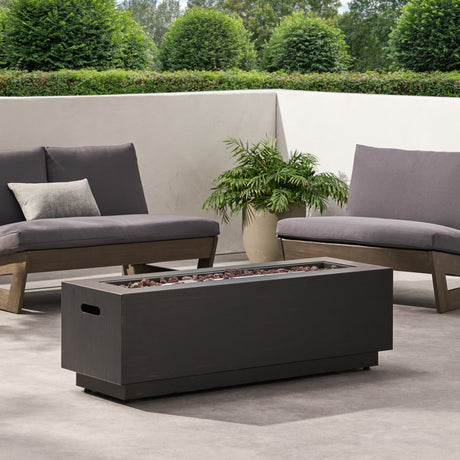 Modern Dark Grey - Outdoor Iron Propane Fire Pit