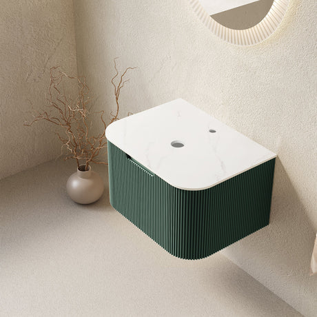 Wall Mounted Green Cabinet, Carrara - OROA