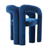 Navy Velvet Curved-Back Dining Chair | Catchy