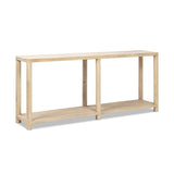 Milo Cerused Reclaimed Pine Console Table with Lower Shelf, Light Natural - OROA Online Furniture