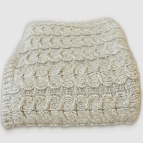 Hand-loomed Peruvian Pima Cotton & Undyed Baby Alpaca Throw Blanket - OROA