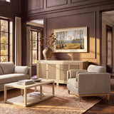 Alden Reclaimed Pine Lattice 4-Door Cabinet, Brushed White - OROA Online Furniture