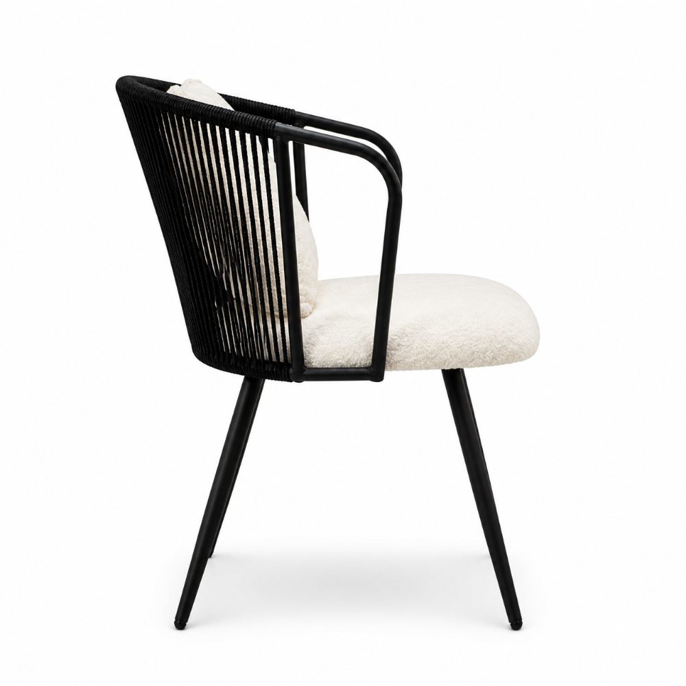 Rattan teddy dining chair