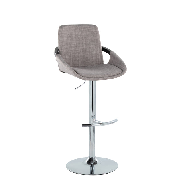 Gray Black Wood Adjustable Swivel Bar Stools Set of 2 – OROA, view 1