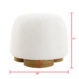 Soft Teddy Fabric Upholstered Ottoman - OROA