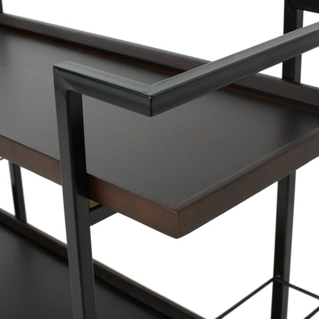 Modern European furniture - Modern Industrial Walnut Wood Bar Cart - www.oroa.com