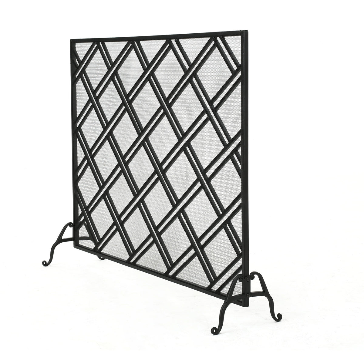Modern European furniture - Elegant Black Iron Fireplace Fire Screen Barrier- www.oroa.com
