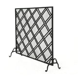 Modern European furniture - Elegant Black Iron Fireplace Fire Screen Barrier- www.oroa.com