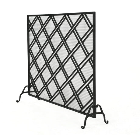 Modern European furniture - Elegant Black Iron Fireplace Fire Screen Barrier - www.oroa.com