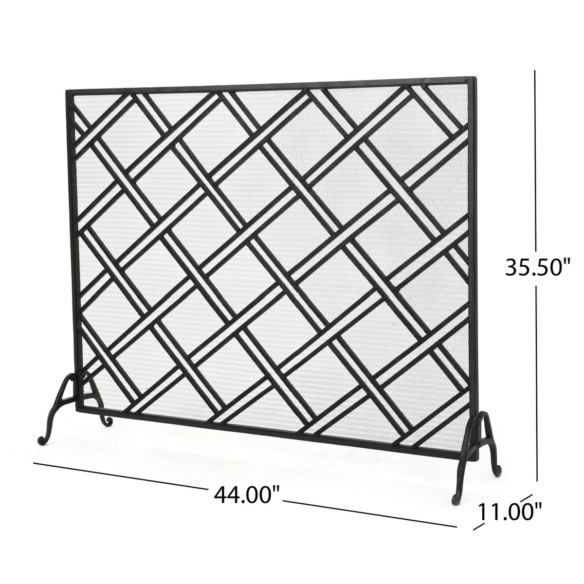 Modern European furniture - Elegant Black Iron Fireplace Fire Screen Barrier- www.oroa.com