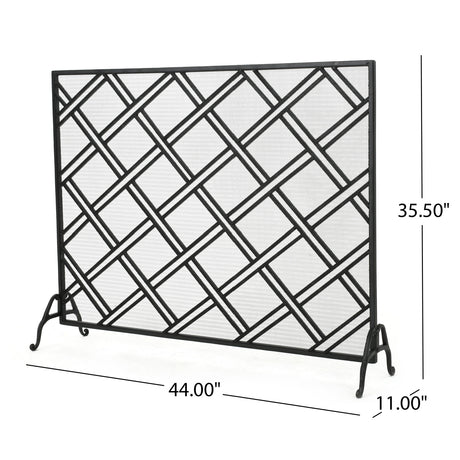 Modern European furniture - Elegant Black Iron Fireplace Fire Screen Barrier - www.oroa.com