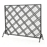 Modern European furniture - Elegant Black Iron Fireplace Fire Screen Barrier- www.oroa.com