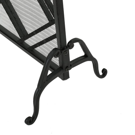 Modern European furniture - Elegant Black Iron Fireplace Fire Screen Barrier - www.oroa.com