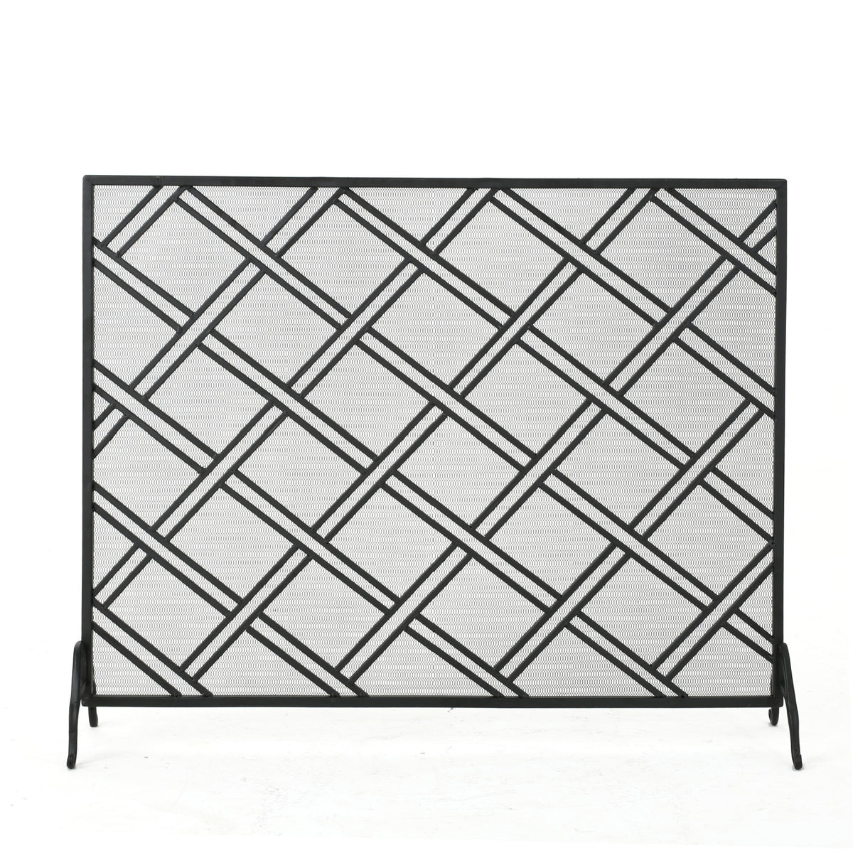 Modern European furniture - Elegant Black Iron Fireplace Fire Screen Barrier- www.oroa.com