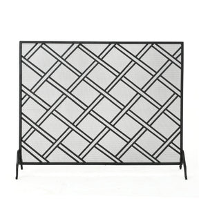 Modern European furniture - Elegant Black Iron Fireplace Fire Screen Barrier- www.oroa.com
