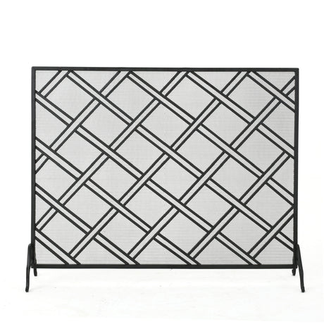 Modern European furniture - Elegant Black Iron Fireplace Fire Screen Barrier - www.oroa.com
