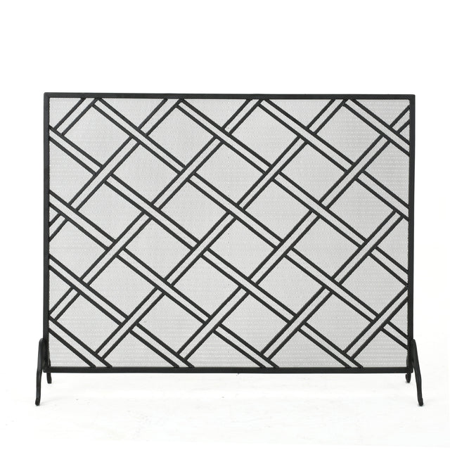 Modern European furniture - Elegant Black Iron Fireplace Fire Screen Barrier- www.oroa.com