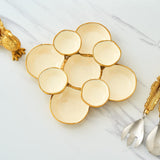 Cluster of 9 Round Serving Bowls Enamel Clusters Decorative Elegant Snack Tray