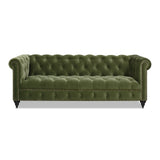 Green velvet tufted sofa 