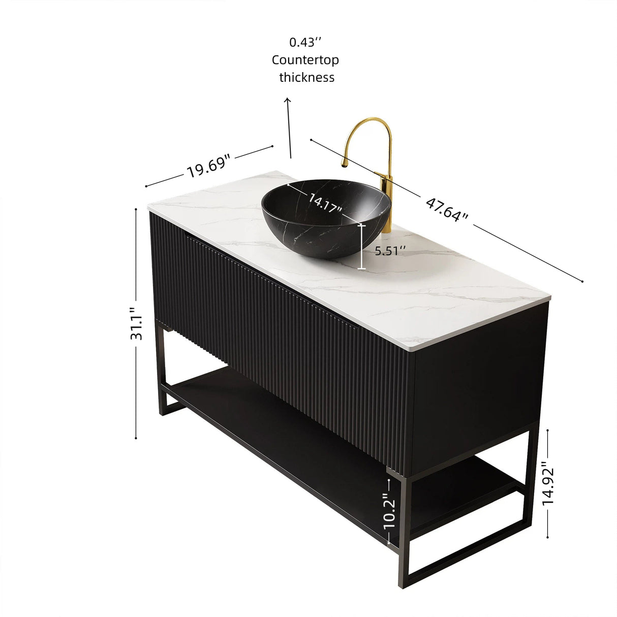Freestanding Bathroom Vanity & Sink Tulio - OROA