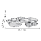 Cluster of 10 Round Serving Bowls Silver Clusters Decorative Tray