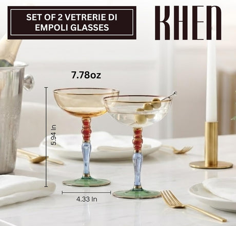 Khen Ravello Coupe Glassware - Set of 2