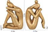 Brass-Finish Cast Iron Thinker Bookends - OROA