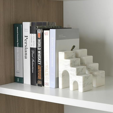 Oriental Calacatta Marble Trapezoid Bookends - OROA