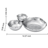 3 Cluster Decorative Bowls Bright Silver Snack Tray Bowl Chip