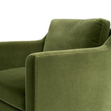 Josephine Upholstered Accent Chair with Wooden Legs, Olive Green Performance Velvet - OROA Online Furniture