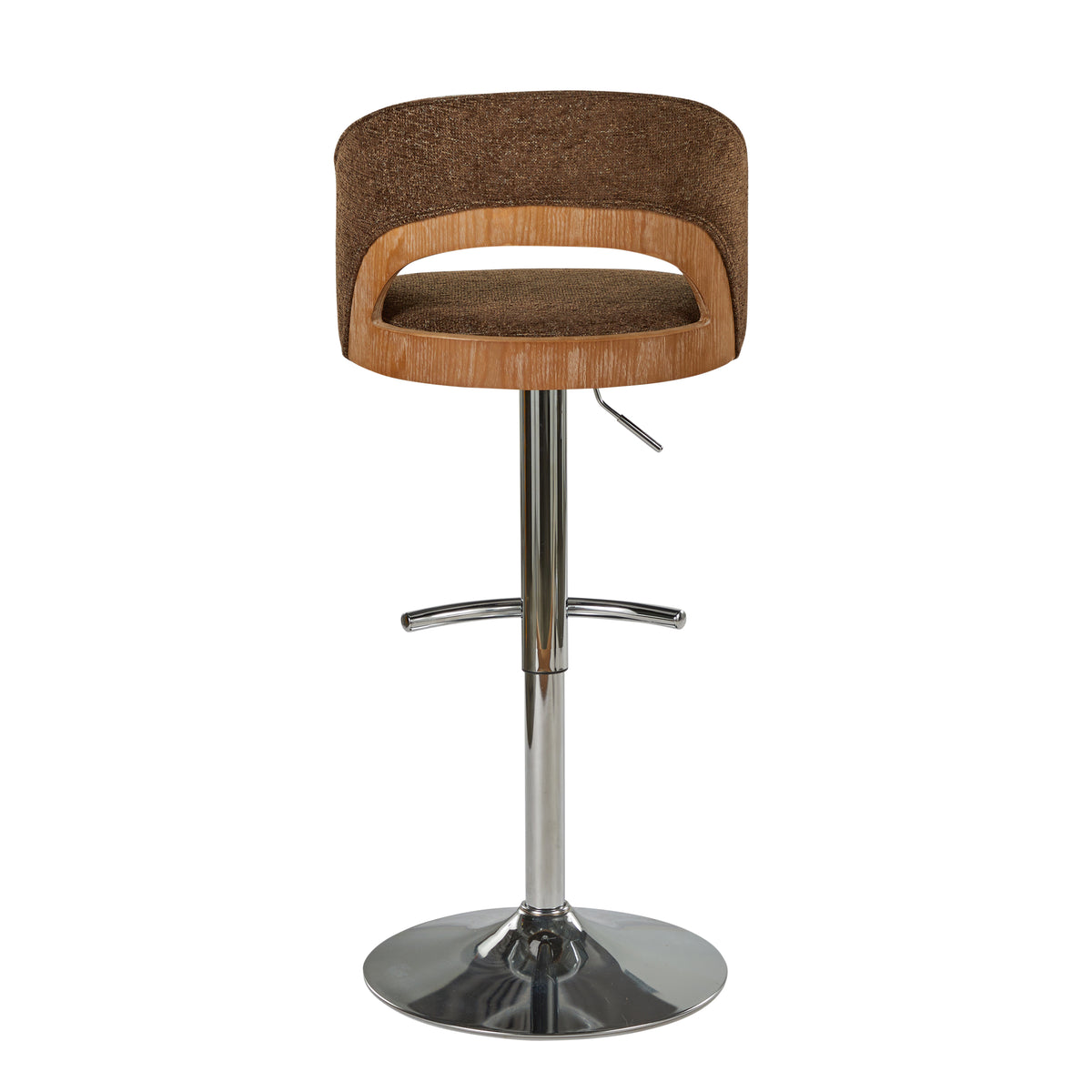 Dark Brown Whitewashed Adjustable Swivel Bar Stools Set of 2 – OROA, view 7