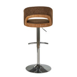 Dark Brown Whitewashed Adjustable Swivel Bar Stools Set of 2 – OROA, view 7