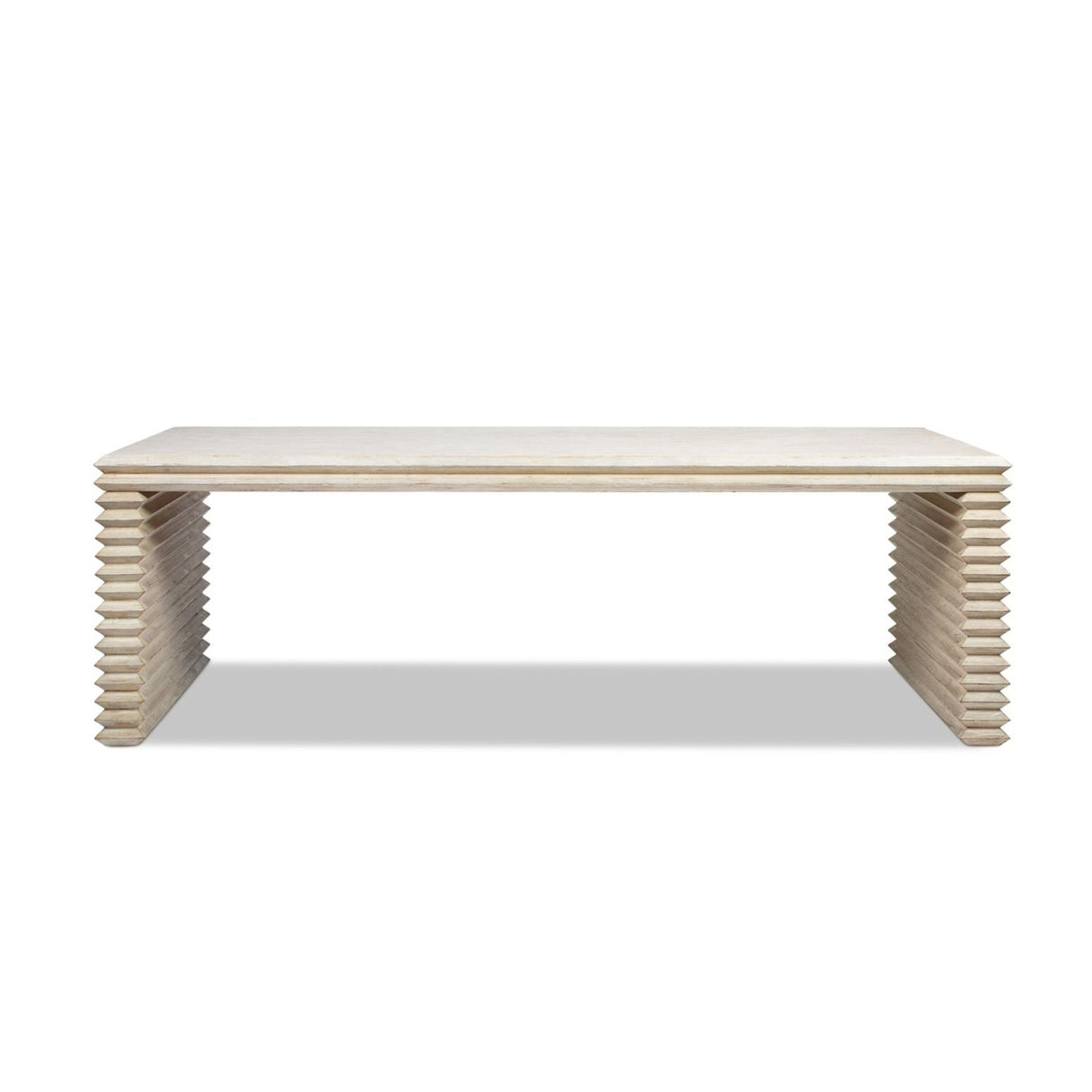 Geometric Waterfall Dining Table -  Reclaimed Wood - OROA