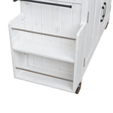 Foldable Outdoor Kitchen Island Patio Cart - White